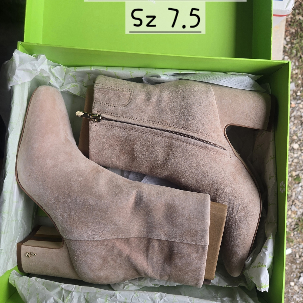 Sam Edelman Tan Ankle Booties Suede Slip-On